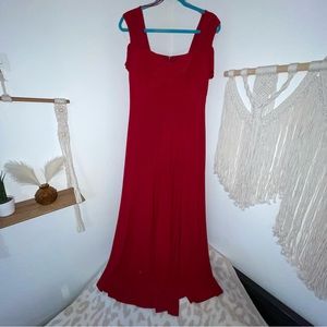 Red evening dress gown